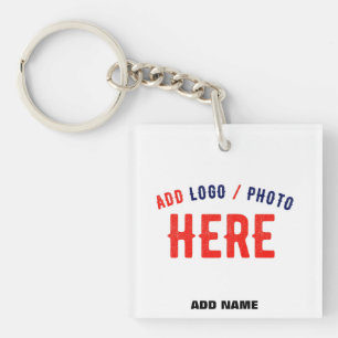 STYLISH MODERN CUSTOMIZABLE WHITE VERIFIED BRANDED KEY RING