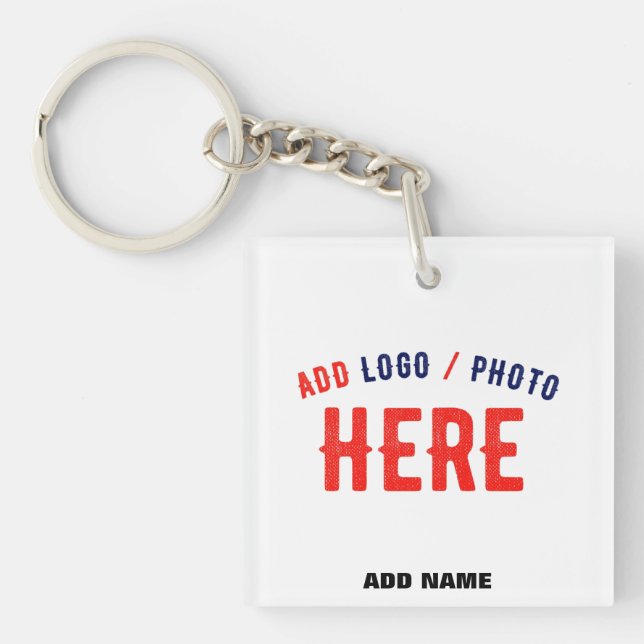 STYLISH MODERN CUSTOMIZABLE WHITE VERIFIED BRANDED KEY RING (Front)