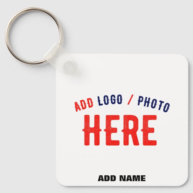 STYLISH MODERN CUSTOMIZABLE WHITE VERIFIED BRANDED KEY RING (Front)