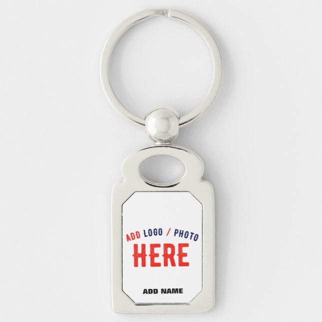 STYLISH MODERN CUSTOMIZABLE WHITE VERIFIED BRANDED KEY RING (Front)