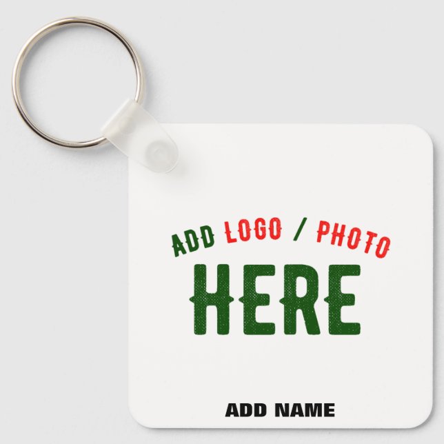 STYLISH MODERN CUSTOMIZABLE WHITE VERIFIED BRANDED KEY RING (Front)