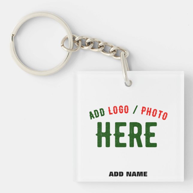STYLISH MODERN CUSTOMIZABLE WHITE VERIFIED BRANDED KEY RING (Front)