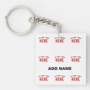 STYLISH MODERN CUSTOMIZABLE WHITE VERIFIED BRANDED KEY RING