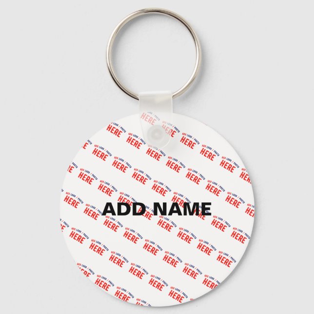 STYLISH MODERN CUSTOMIZABLE WHITE VERIFIED BRANDED KEY RING (Front)