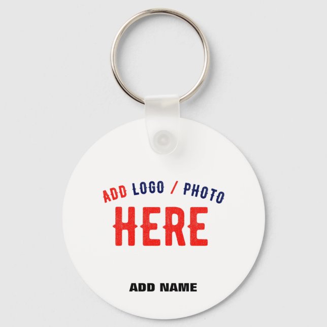 STYLISH MODERN CUSTOMIZABLE WHITE VERIFIED BRANDED KEY RING (Front)
