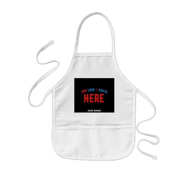 STYLISH MODERN CUSTOMIZABLE WHITE VERIFIED BRANDED KIDS APRON (Front)