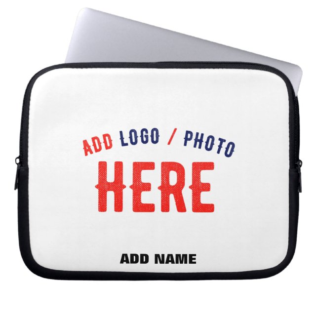 STYLISH MODERN CUSTOMIZABLE WHITE VERIFIED BRANDED LAPTOP SLEEVE (Front)