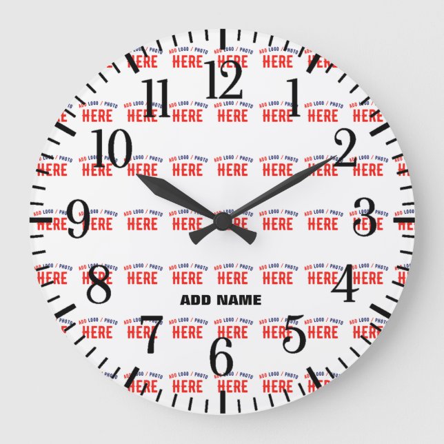 STYLISH MODERN CUSTOMIZABLE WHITE VERIFIED BRANDED LARGE CLOCK (Front)