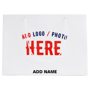 STYLISH MODERN CUSTOMIZABLE WHITE VERIFIED BRANDED LARGE GIFT BAG