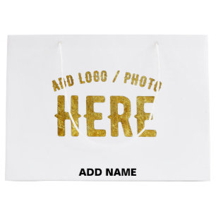 STYLISH MODERN CUSTOMIZABLE WHITE VERIFIED BRANDED LARGE GIFT BAG