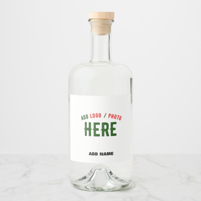 STYLISH MODERN CUSTOMIZABLE WHITE VERIFIED BRANDED LIQUOR BOTTLE LABEL (Front)
