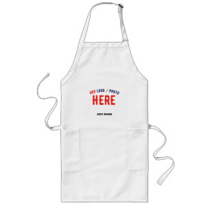 STYLISH MODERN CUSTOMIZABLE WHITE VERIFIED BRANDED LONG APRON