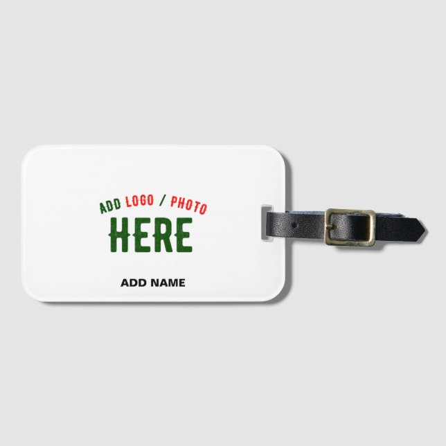 STYLISH MODERN CUSTOMIZABLE WHITE VERIFIED BRANDED LUGGAGE TAG (Front Horizontal)