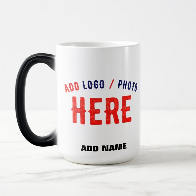 STYLISH MODERN CUSTOMIZABLE WHITE VERIFIED BRANDED MAGIC MUG (Left)