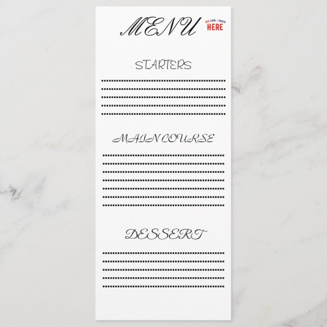 STYLISH MODERN CUSTOMIZABLE WHITE VERIFIED BRANDED MENU (Front)