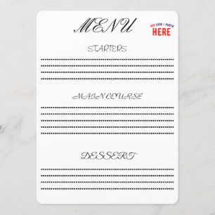 STYLISH MODERN CUSTOMIZABLE WHITE VERIFIED BRANDED MENU