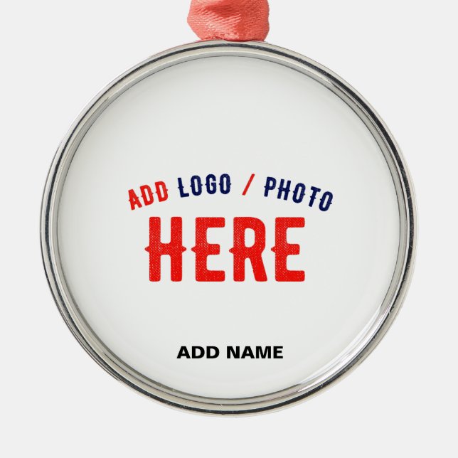 STYLISH MODERN CUSTOMIZABLE WHITE VERIFIED BRANDED METAL ORNAMENT (Front)