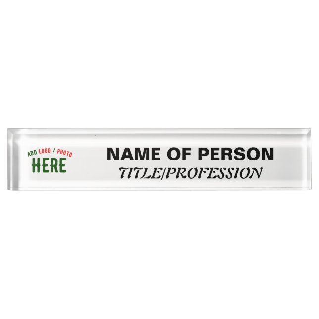 STYLISH MODERN CUSTOMIZABLE WHITE VERIFIED BRANDED NAMEPLATE (Front)
