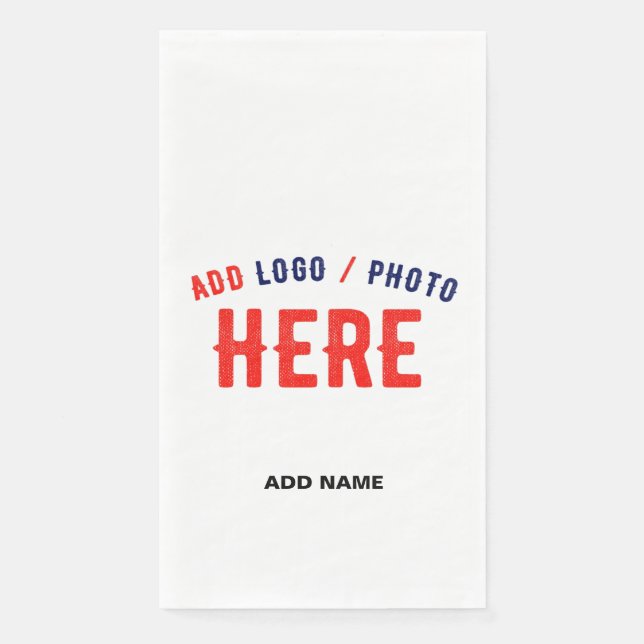 STYLISH MODERN CUSTOMIZABLE WHITE VERIFIED BRANDED NAPKIN (Front)