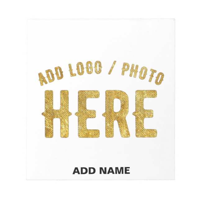 STYLISH MODERN CUSTOMIZABLE WHITE VERIFIED BRANDED NOTEPAD (Front)