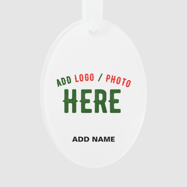STYLISH MODERN CUSTOMIZABLE WHITE VERIFIED BRANDED ORNAMENT (Front)
