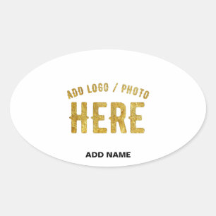 STYLISH MODERN CUSTOMIZABLE WHITE VERIFIED BRANDED OVAL STICKER