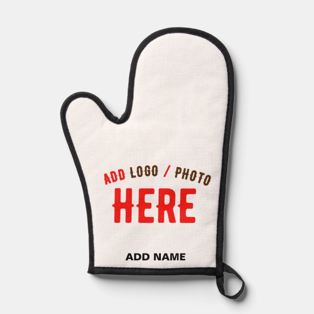 STYLISH MODERN CUSTOMIZABLE WHITE VERIFIED BRANDED OVEN MITT (Front)