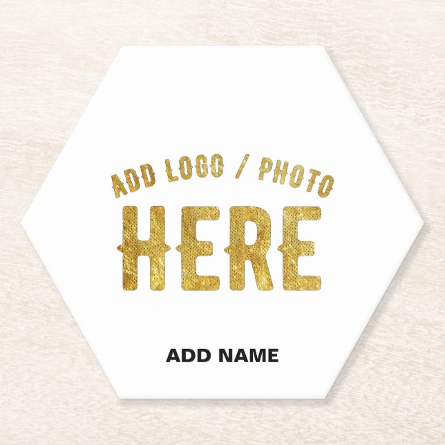 STYLISH MODERN CUSTOMIZABLE WHITE VERIFIED BRANDED PAPER COASTER (Front)