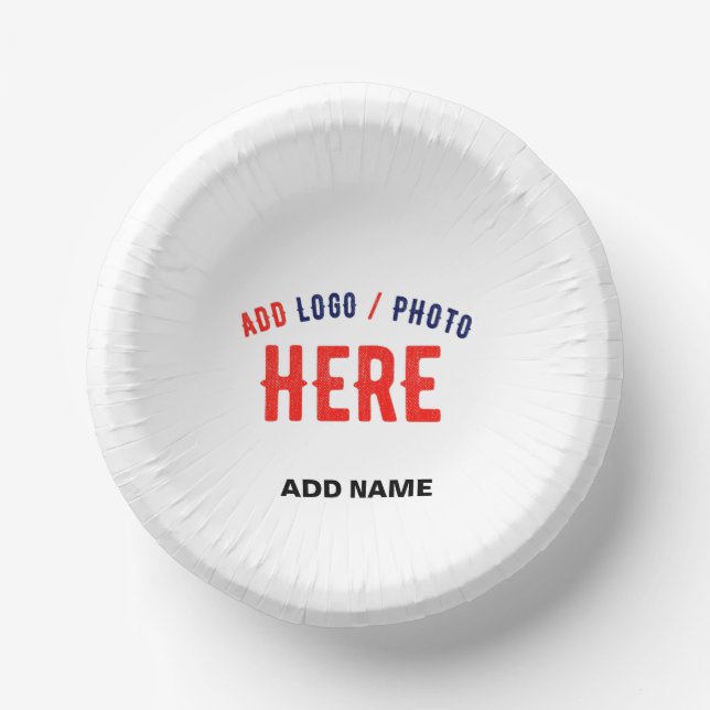STYLISH MODERN CUSTOMIZABLE WHITE VERIFIED BRANDED PAPER PLATE (Front)