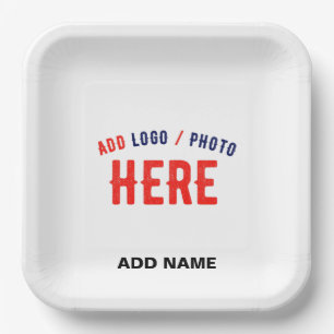 STYLISH MODERN CUSTOMIZABLE WHITE VERIFIED BRANDED PAPER PLATE