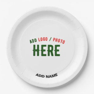 STYLISH MODERN CUSTOMIZABLE WHITE VERIFIED BRANDED PAPER PLATE