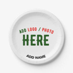 STYLISH MODERN CUSTOMIZABLE WHITE VERIFIED BRANDED PAPER PLATE