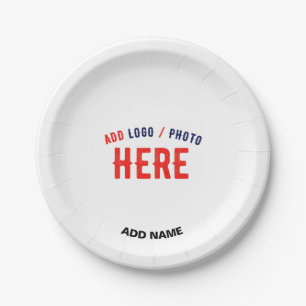 STYLISH MODERN CUSTOMIZABLE WHITE VERIFIED BRANDED PAPER PLATE