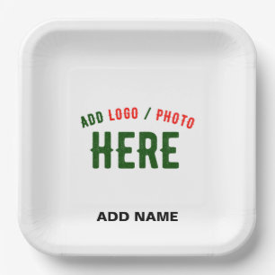 STYLISH MODERN CUSTOMIZABLE WHITE VERIFIED BRANDED PAPER PLATE