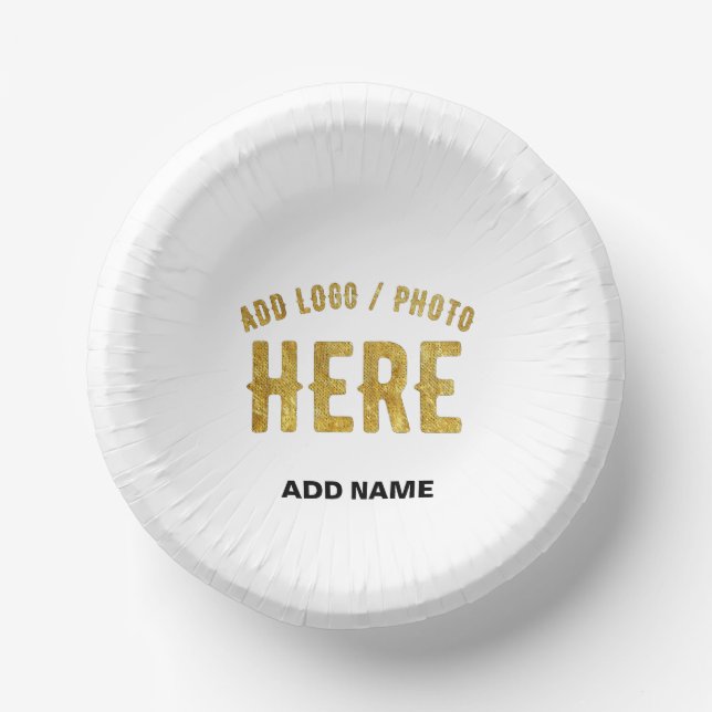 STYLISH MODERN CUSTOMIZABLE WHITE VERIFIED BRANDED PAPER PLATE (Front)