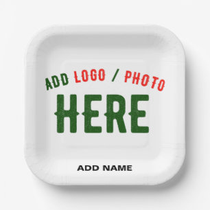 STYLISH MODERN CUSTOMIZABLE WHITE VERIFIED BRANDED PAPER PLATE