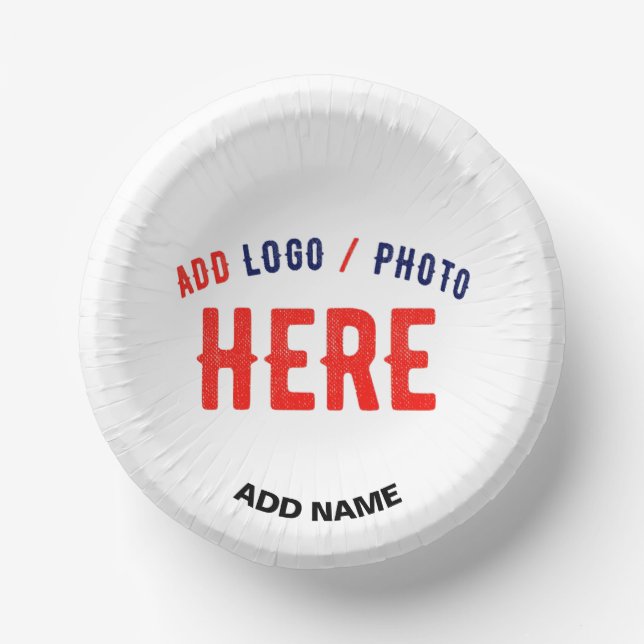 STYLISH MODERN CUSTOMIZABLE WHITE VERIFIED BRANDED PAPER PLATE (Front)