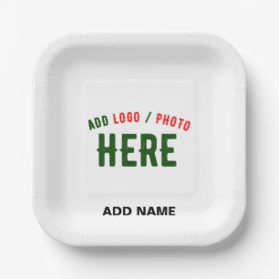 STYLISH MODERN CUSTOMIZABLE WHITE VERIFIED BRANDED PAPER PLATE