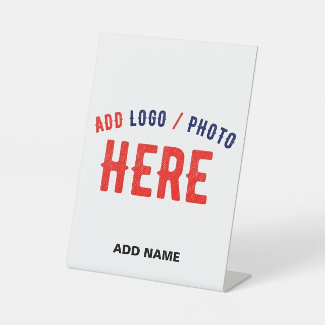 STYLISH MODERN CUSTOMIZABLE WHITE VERIFIED BRANDED PEDESTAL SIGN (Front)