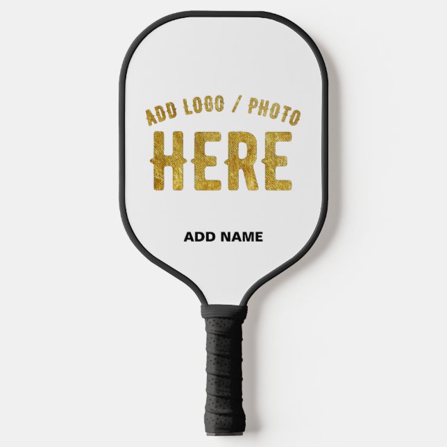 STYLISH MODERN CUSTOMIZABLE WHITE VERIFIED BRANDED PICKLEBALL PADDLE (Front)