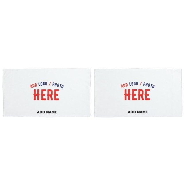 STYLISH MODERN CUSTOMIZABLE WHITE VERIFIED BRANDED PILLOWCASE (Front-Set)
