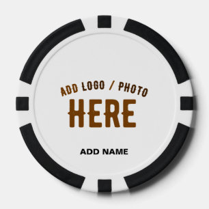 STYLISH MODERN CUSTOMIZABLE WHITE VERIFIED BRANDED POKER CHIPS