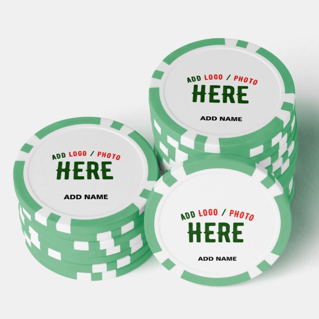 STYLISH MODERN CUSTOMIZABLE WHITE VERIFIED BRANDED POKER CHIPS (Stack)