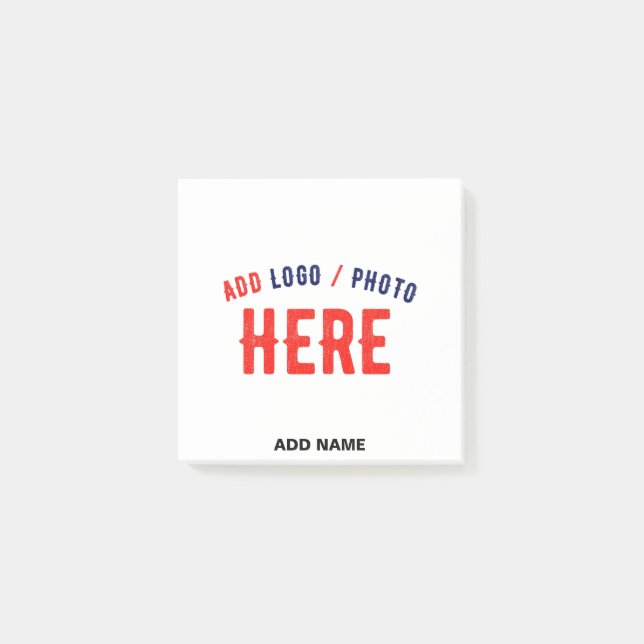 STYLISH MODERN CUSTOMIZABLE WHITE VERIFIED BRANDED POST-IT NOTES (Front)