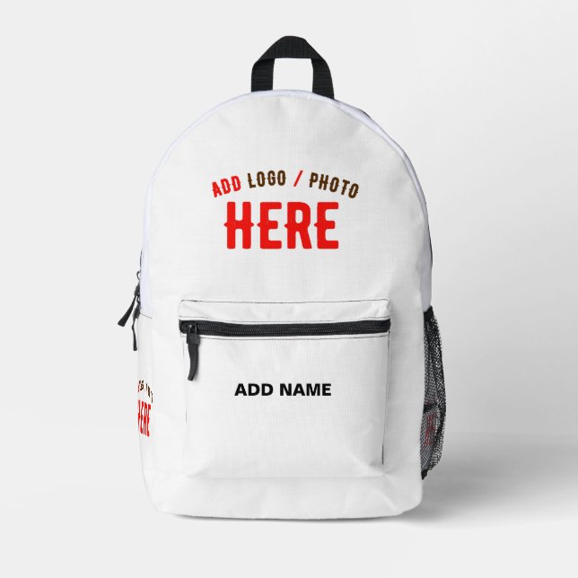 STYLISH MODERN CUSTOMIZABLE WHITE VERIFIED BRANDED PRINTED BACKPACK (Front)