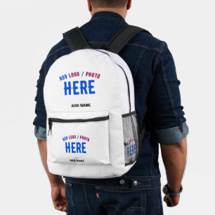 STYLISH MODERN CUSTOMIZABLE WHITE VERIFIED BRANDED PRINTED BACKPACK