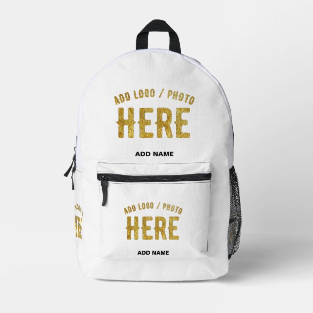 STYLISH MODERN CUSTOMIZABLE WHITE VERIFIED BRANDED PRINTED BACKPACK (Front)