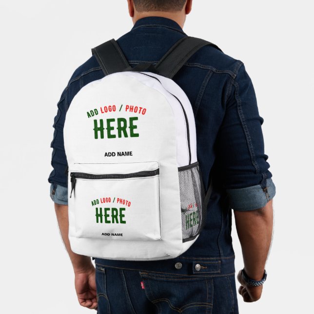 STYLISH MODERN CUSTOMIZABLE WHITE VERIFIED BRANDED PRINTED BACKPACK (Insitu (Model))