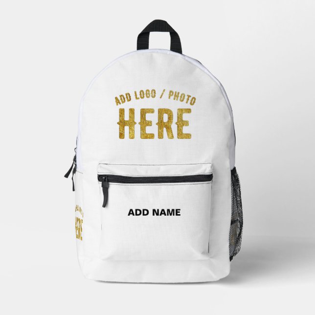 STYLISH MODERN CUSTOMIZABLE WHITE VERIFIED BRANDED PRINTED BACKPACK (Front)