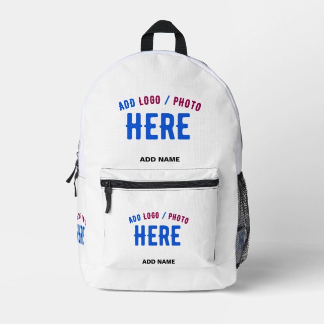 STYLISH MODERN CUSTOMIZABLE WHITE VERIFIED BRANDED PRINTED BACKPACK (Front)